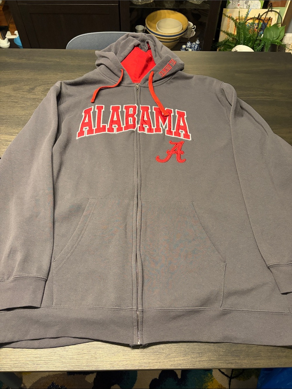 Colosseum Alabama Crimson Tide Arch Logo Gray Full Zip Hoodie 2XLT